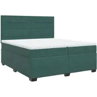 vidaXL Lit boxspring avec matelas vert foncé 200x200 cm velours
