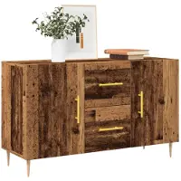 vidaXL Sideboard imitation vieux bois 100x36x60 cm Bois composite