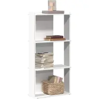 vidaXL Bibliothèque à 3 niveaux blanc 60x30x120 cm bois d'ingénierie