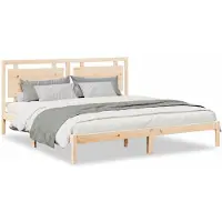 vidaXL Lit en bois massif extra long sans matelas 200x210 cm