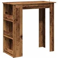vidaXL Table de bar avec étagère imitation bois ancien 102x50x103,5 cm
