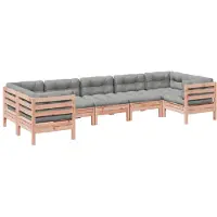 vidaXL Ensemble de 7 canapés de jardin avec coussins en bois massif de douglas