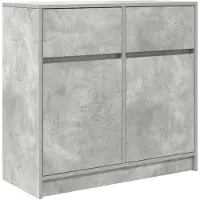 vidaXL Sideboard avec tiroir gris béton 80x34x76 cm Bois composite