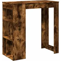 vidaXL Table de bar avec étagère chêne fumé 102x50x103,5 cm Bois composite