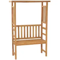 vidaXL Banc de jardin avec pergola 115 cm bois massif teck