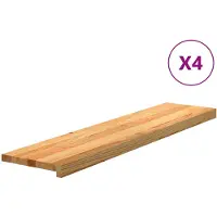 vidaXL Marches d'escalier 4 pcs marron clair 110x25x2 cm chêne massif