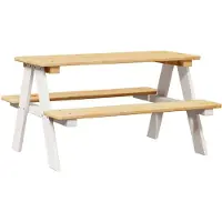 vidaXL Table d'enfant avec bancs IRUN Blanc 90x79,5x50 cm Bois massif