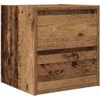 vidaXL Table de chevet murale vieux bois 38x34x40 cm