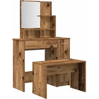vidaXL Ensemble de coiffeuse imitation vieux bois Matériau dérivé du bois
