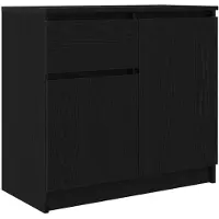 vidaXL Sideboard avec tiroir noir aspect chêne 71x35x65 cm