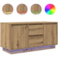 vidaXL Armoire TV avec lampes LED Chêne Artisan 100x41x50 cm
