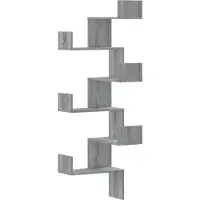vidaXL Étagère d'angle murale sonoma gris 45x45x147cm bois ingénierie