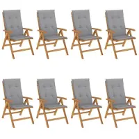 vidaXL 3196524 Chaise D'extérieur Terrace Siège Rembourré Polyester Gris