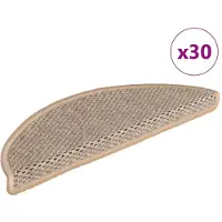 vidaXL Tapis d'escalier autocollants 30 pcs 56x17x3 cm beige clair