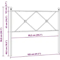 vidaXL Tête de lit de rechange en métal noir 100 cm