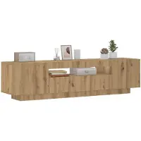 vidaXL Armoire TV avec lampes LED Chêne Artisan 160x35x40 cm