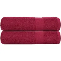 vidaXL Essuie-mains 2 pcs bordeaux 50x100 cm 360 g/m² 100% coton