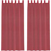 vidaXL Voile Rideaux avec poches pour tringles 2 pcs. Bordeaux