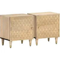 vidaXL Tables de chevet 2 pcs 40x33x46 cm Bois de manguier solide