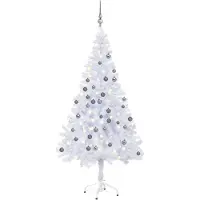 vidaXL Arbre de Noël artificiel éclairage boules 180cm 620 branches