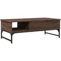 vidaXL Table basse marron imitation chêne 100x50x35 cm bois composite métal