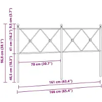 vidaXL Tête de lit de rechange en métal blanc 160 cm