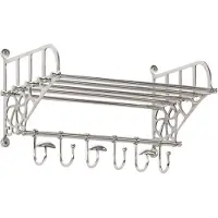 vidaXL Porte-bagages avec cintres mural aluminium
