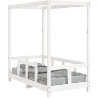 vidaXL Lit d'enfant blanc 70x140 cm pin massif