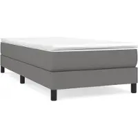 vidaXL Sommier boxspring gris foncé 90x200 cm Tissu