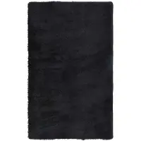 vidaXL Tapis shaggy à poils longs NAVARRA noir 80x150 cm polyester