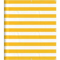 vidaXL Paravent de balcon à rayures jaunes et blanches 120 x 700 cm