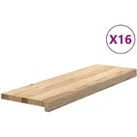 vidaXL Marches d'escalier 16 pcs. Non traitées 80x30x2 cm Chêne massif