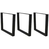 vidaXL Pieds de table de salle à manger en V 3 pièces noir 100x(72-73,3) cm acier