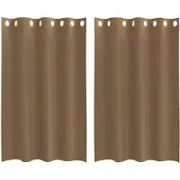 vidaXL Voile Rideaux avec œillets 2 pcs. Marron clair