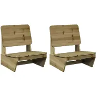 vidaXL Chaises de jardin 2 pcs. 60x64x70,5 cm Pin imprégné