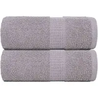 vidaXL Serviettes de toilette 2 pièces FROGN Gris 30 x 30 cm 100 % coton