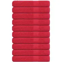 vidaXL Serviettes 10 pcs rouge 100x200 cm 360 g/m² 100% coton
