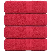 vidaXL Serviettes de toilette 4 pièces FROGN Rouge 30 x 30 cm 100 % coton
