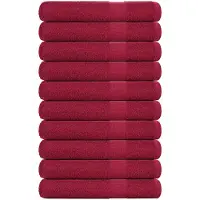 vidaXL Serviettes 10 pcs bordeaux 100x200 cm 360 g/m² 100% coton