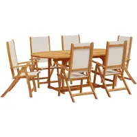vidaXL Ensemble de jardin 7 pièces en acacia massif et textilène