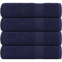 vidaXL Essuie-mains 4 pcs bleu marine 50x100 cm 360 g/m² 100% coton