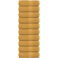 vidaXL Serviettes d'invité 10 pcs doré 30x50 cm 360 g/m² 100% coton