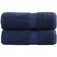 vidaXL Serviettes d'invité de qualité sup. SOLUND 2 pcs bleu marine