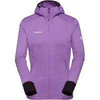 Mammut - Polaire légère et extensible zippée - Taiss Light ML Hooded Jacket Women Lavandin Black pour Femme - Taille M - Bordeaux