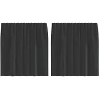vidaXL Voile Rideaux avec poches à tringles 2 pcs. noir