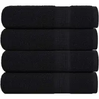 vidaXL Serviettes de douche 4 pcs noir 70x140 cm 360 g/m² 100% coton