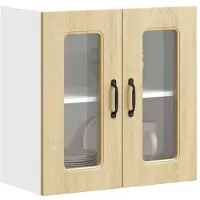 vidaXL Armoire de cuisine suspendue avec porte vitrée Kalmar chêne Sonoma Matériau dérivé du bois