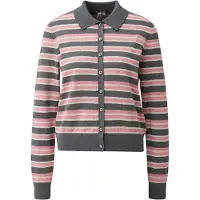 QS Cardigan écru / gris foncé / rose