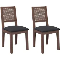 vidaXL Chaises de salle à manger avec coussins 2 pcs. Marron Bois massif Hévéa