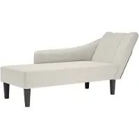 vidaXL Chaise longue avec accoudoir à droite Crème Velours